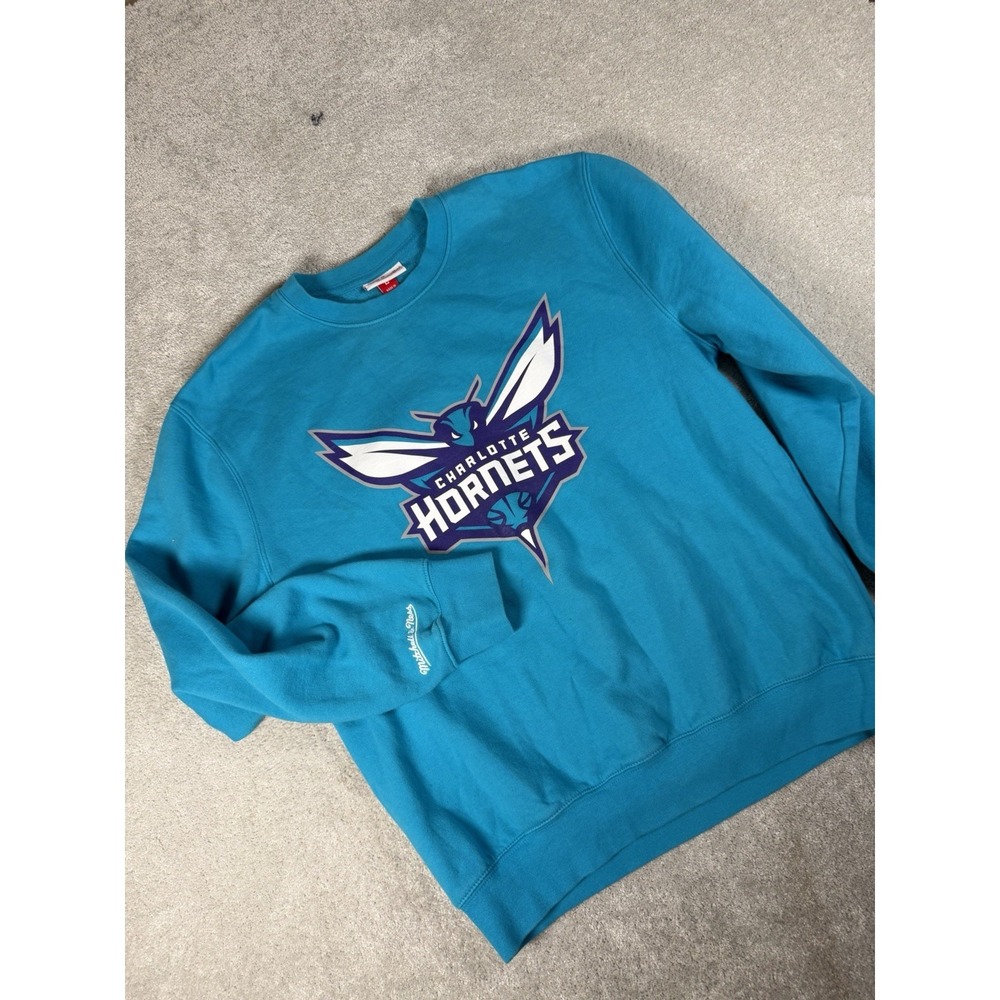 Mitchell & Ness Charlotte Hornets Nostalgia Teal Crewneck Sweatshirt Large